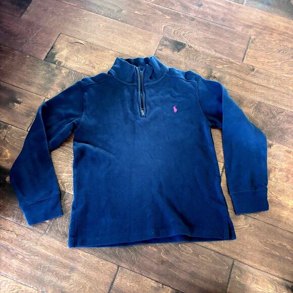 Polo Ralph Lauren Boys Medium 12/14 1/4 Zip Pullover Sweater Black - Picture 3 of 6